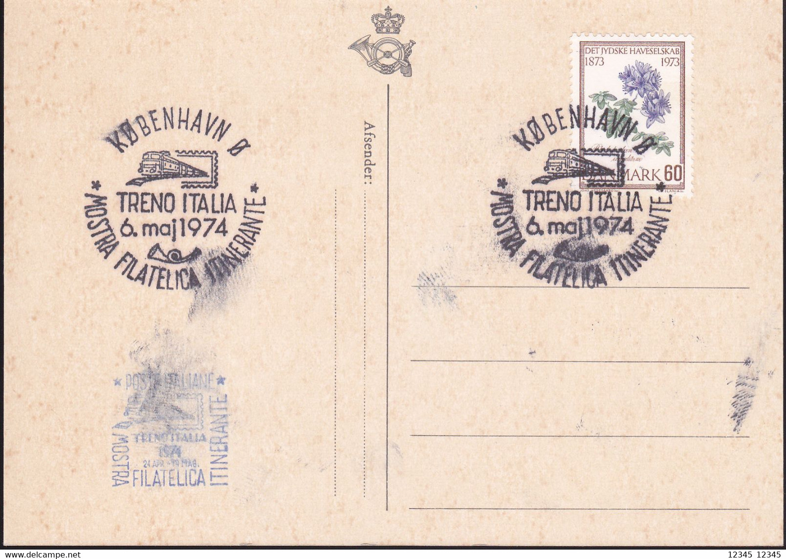 Denemarken 1974, Card Stamped With Train Motif - Brieven En Documenten