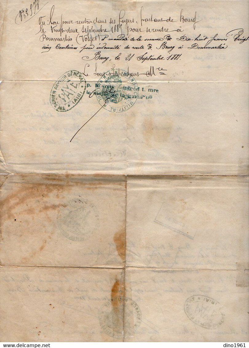 VP20.989 - Lot De Documents Concernant Le Soldat MATHIEU Du 23ème Rgt D'Infanterie à BOURG & DOMMARTIN LES REMIREMONT - Documentos