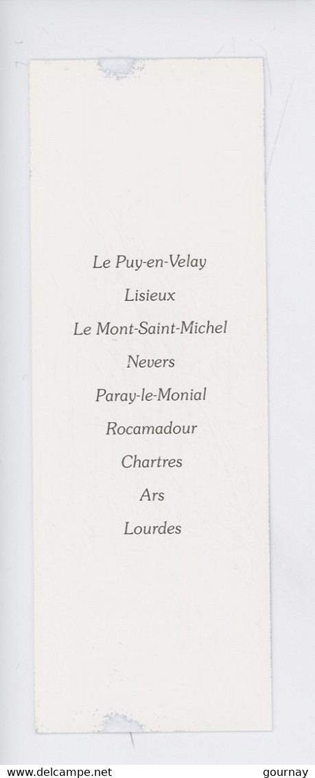 Marque-pages Sanctuaires Puy En Velay Lisieux Mont Saint Michel Nevers Paray Le Monial Rocamadour Chartres Ars Lourdes - Marque-Pages