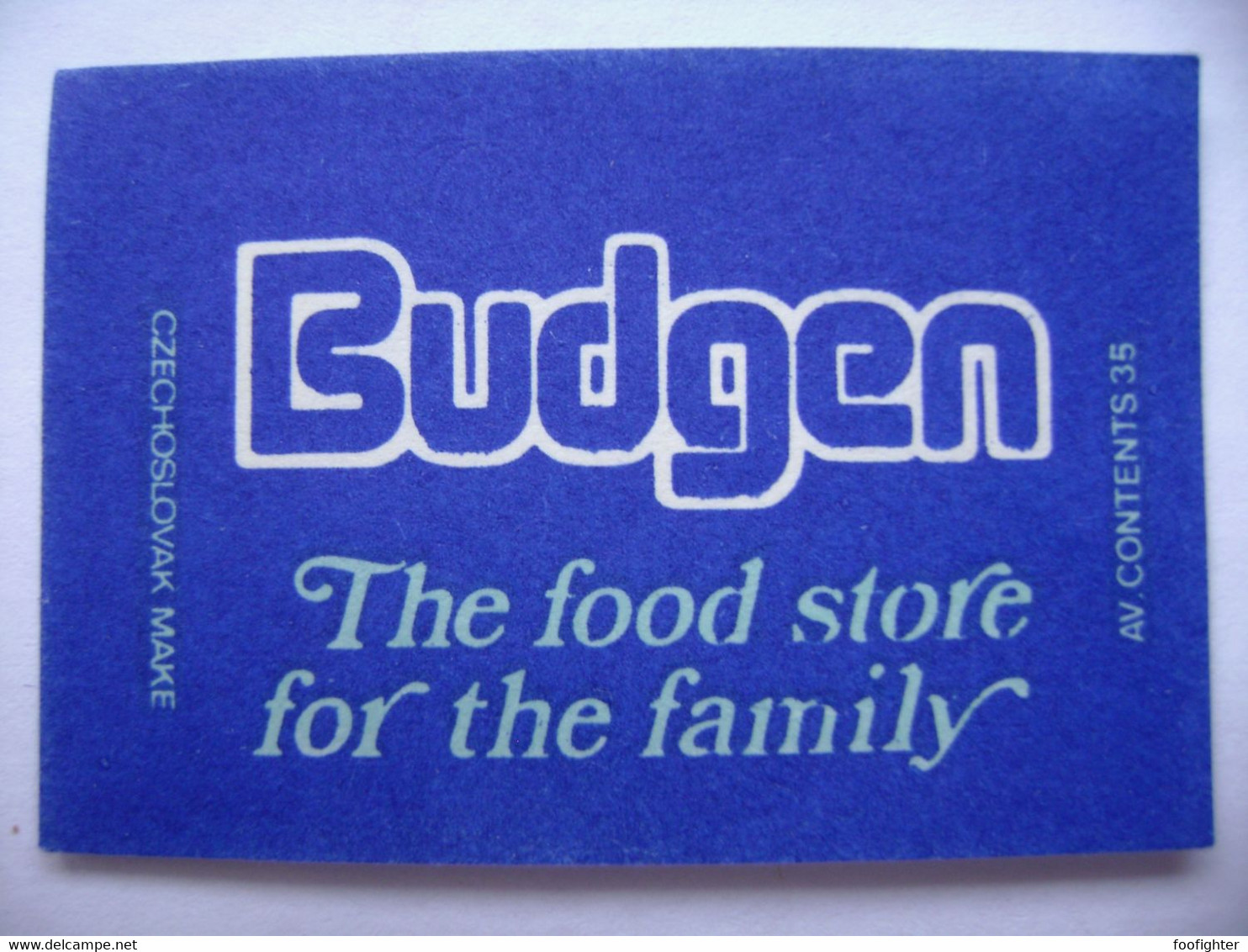 Budgen - The Food Store For The Family - 35 Matches - Matchbox Label (5 X 3,4 Cm) Czechoslovakia Export UK - Zündholzschachteletiketten