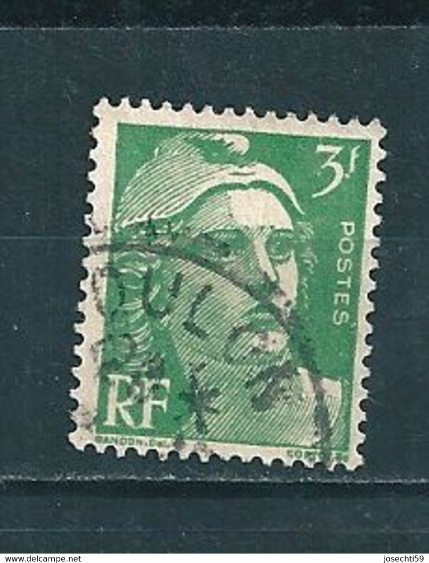 N° 716A Marianne De Gandon 3F Vert  Timbre  France OBLITÉRÉ 1945/1947 - Usados