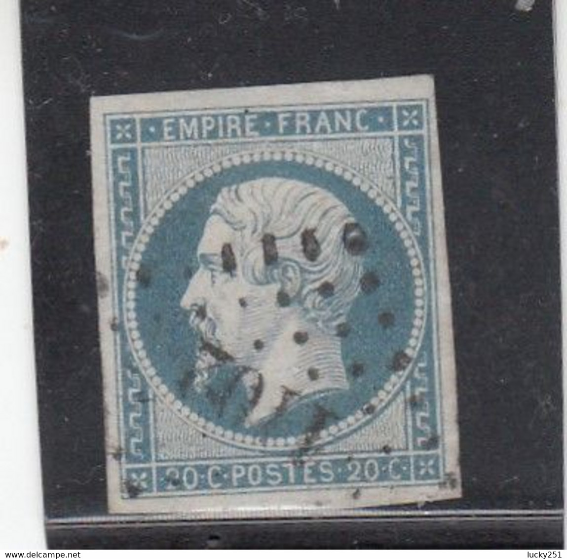 France -  Année 1853/62 - N°YT 14Af - Type Empire - Oblitéré PC - Nuance Bleu Laiteux - 1853-1860 Napoléon III.