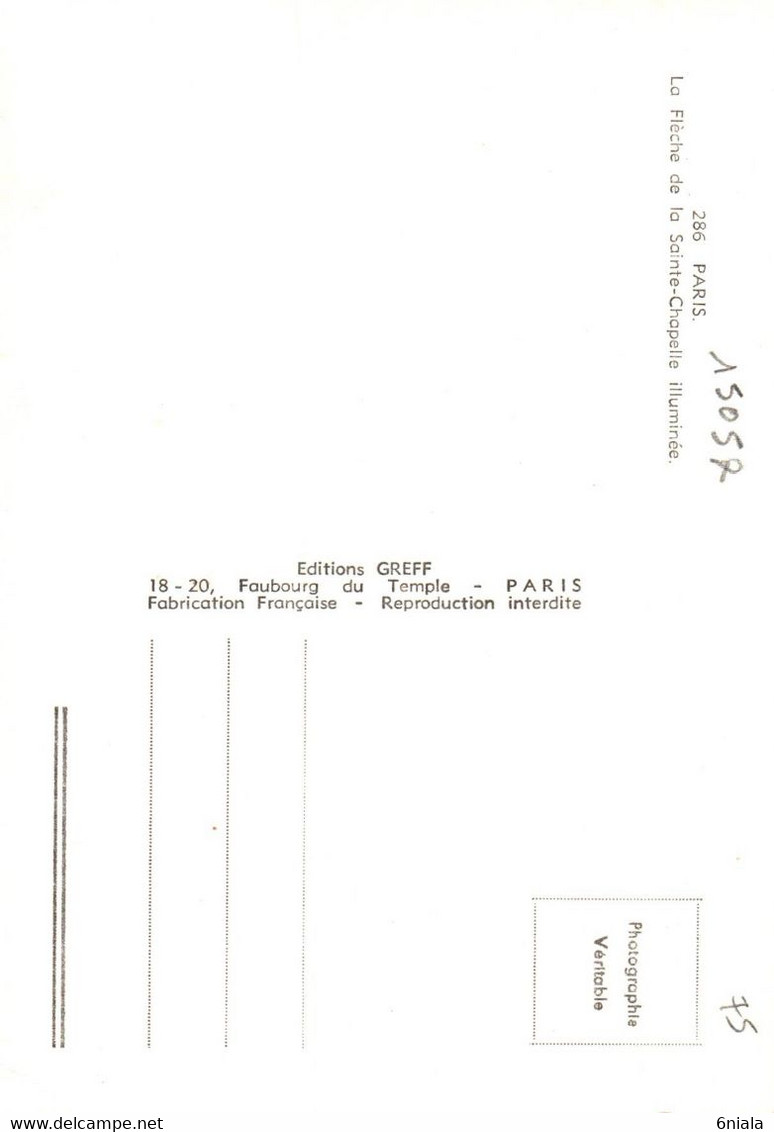 15057 PARIS  La Flèche De La Sainte Chapelle Illuminée   Recto-verso) 75 - Kerken