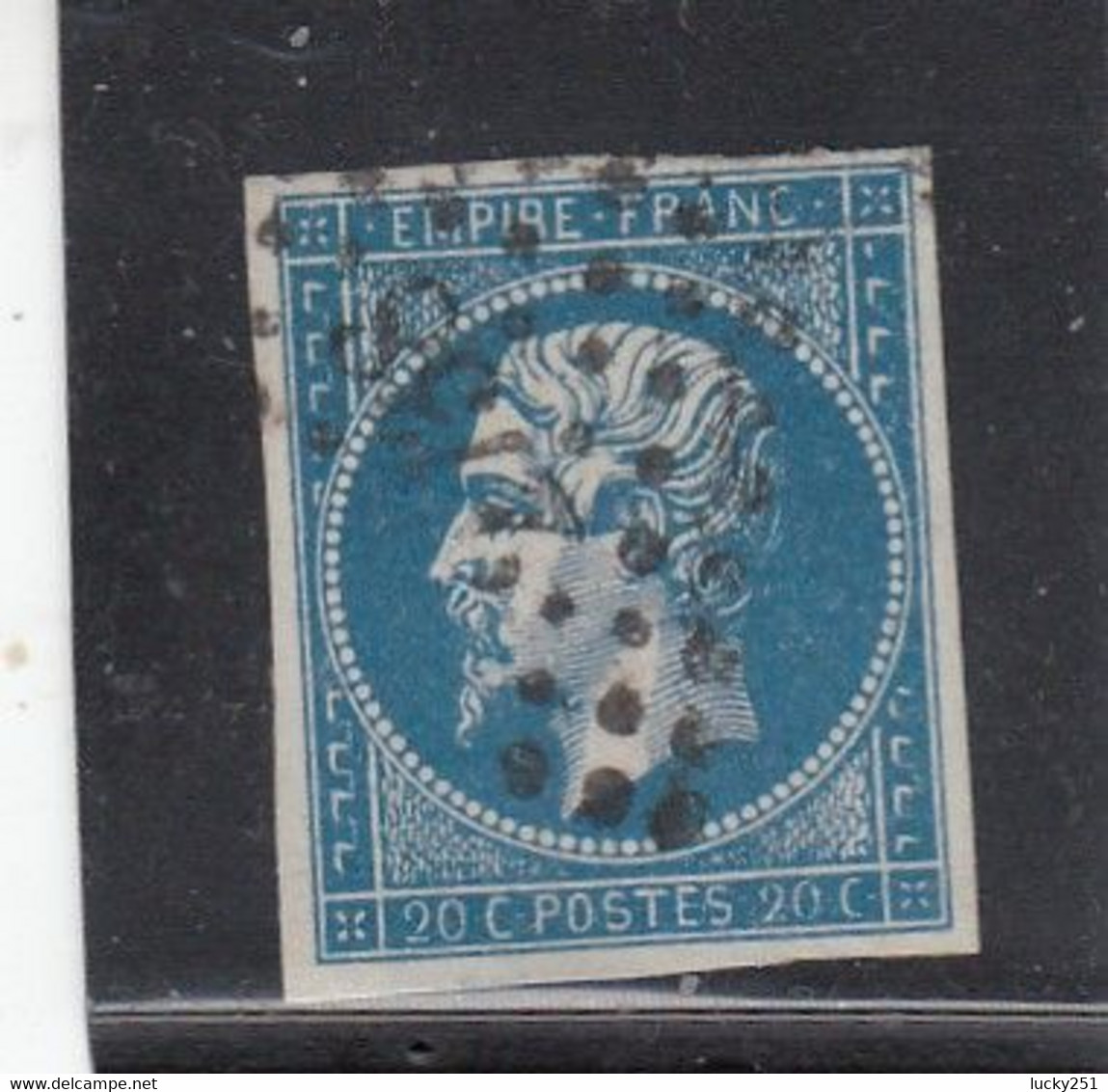 France -  Année 1853/62 - N°YT 14Aa - Type Empire - Oblitéré PC - Nuance Bleu Foncé - 1853-1860 Napoléon III.