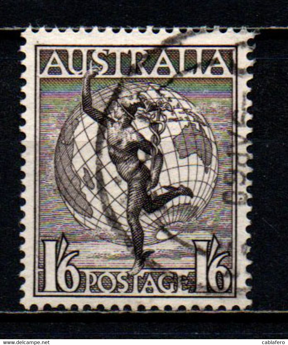 AUSTRALIA - 1956 - MERCURIO E GLOBO TERRESTRE - SENZA FILIGRANA - USATO - Gebruikt
