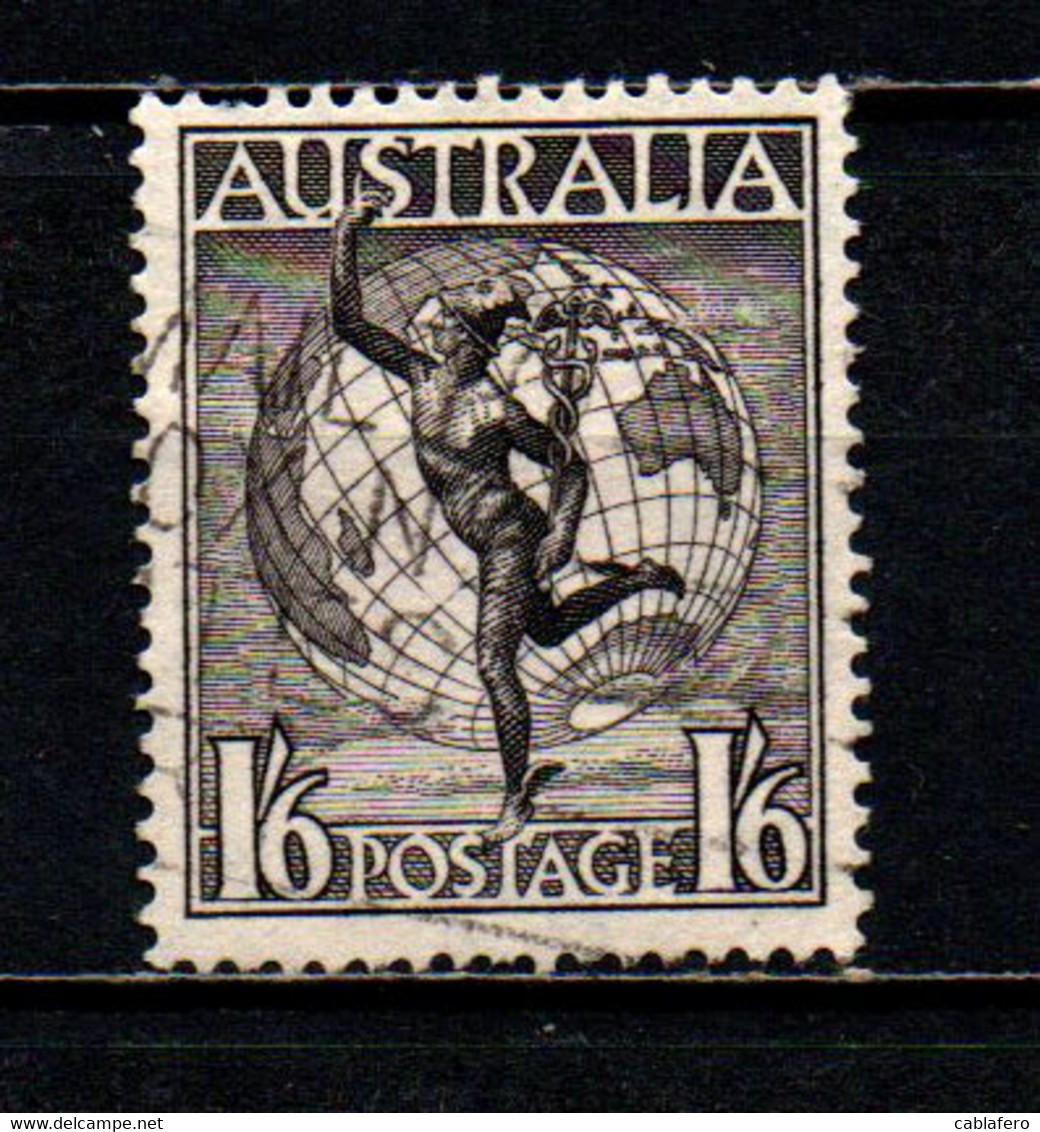 AUSTRALIA - 1949 - MERCURIO E GLOBO TERRESTRE - CON FILIGRANA - USATO - Oblitérés