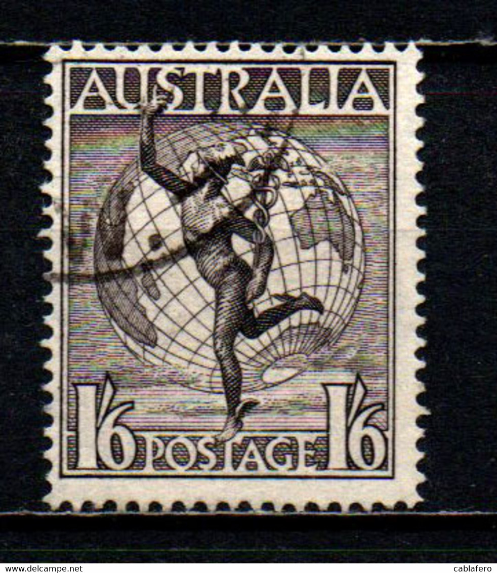 AUSTRALIA - 1949 - MERCURIO E GLOBO TERRESTRE - CON FILIGRANA - USATO - Gebruikt