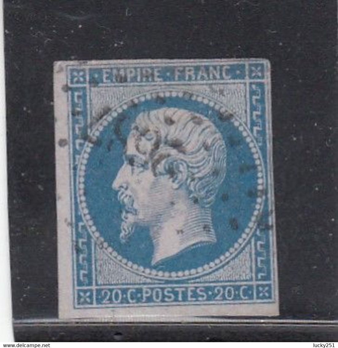 France -  Année 1853/62 - N°YT 14Bb- Type Empire - Oblitéré PC - Nuance Bleu S.lilas - Signé - 1853-1860 Napoléon III.