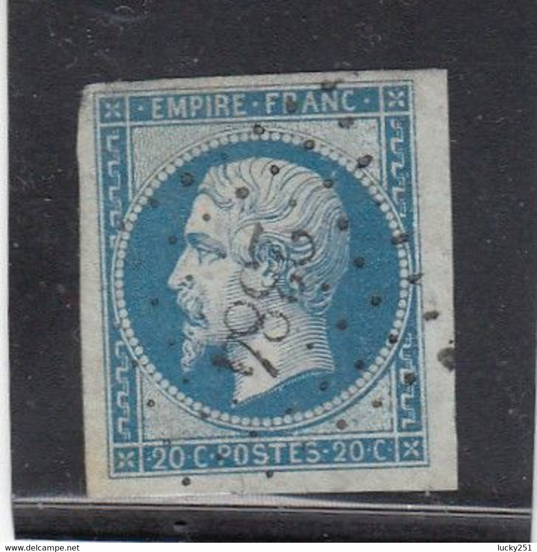 France -  Année 1853/62 - N°YT 14Ba - Type Empire - Oblitéré PC - Nuance Bleu S.vert - Signé - 1853-1860 Napoléon III