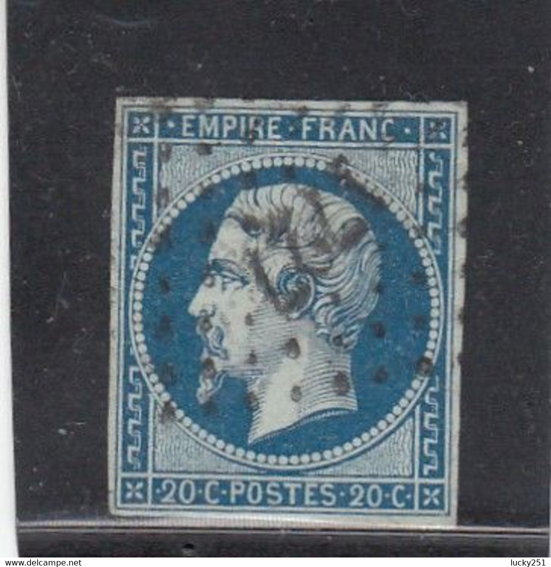 France -  Année 1853/62 - N°YT 14Ad - Type Empire - Oblitéré PC - Nuance Bleu Foncé S.vert - Signé - 1853-1860 Napoléon III.