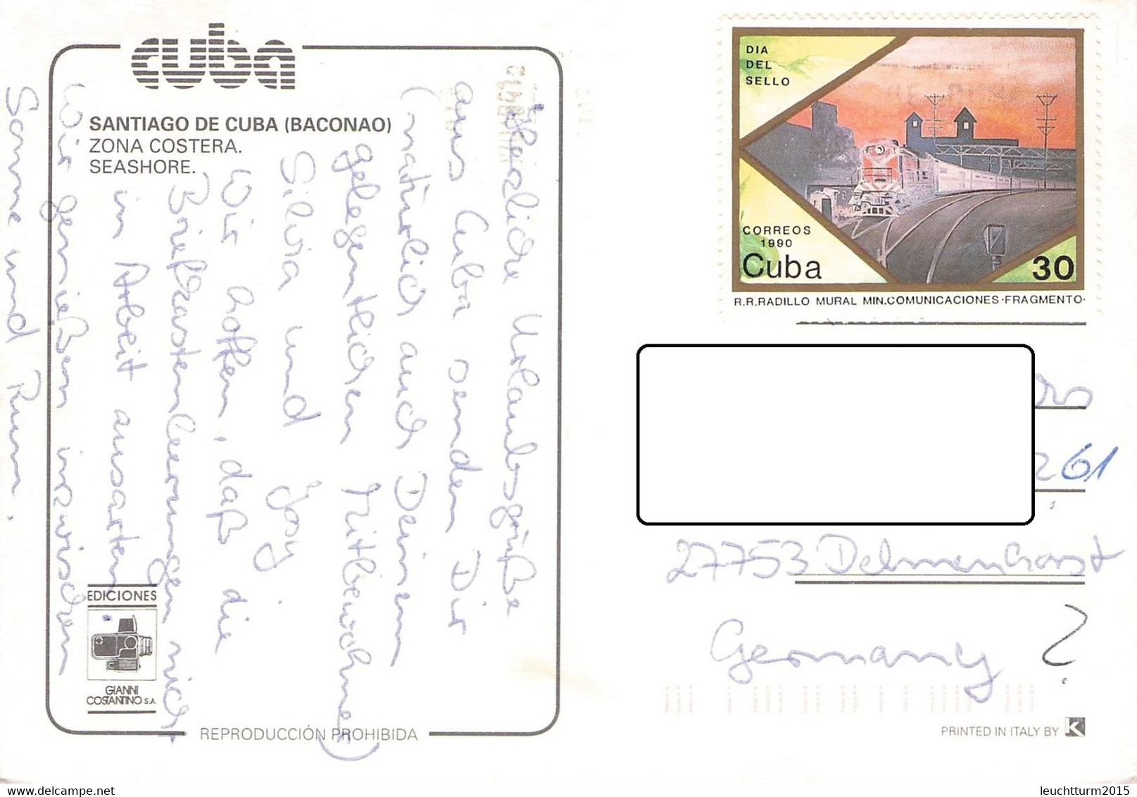 CUBA - PICTURE POSTCARD Ca 1990 > DELMENHORST/DE / ZL451 - Covers & Documents