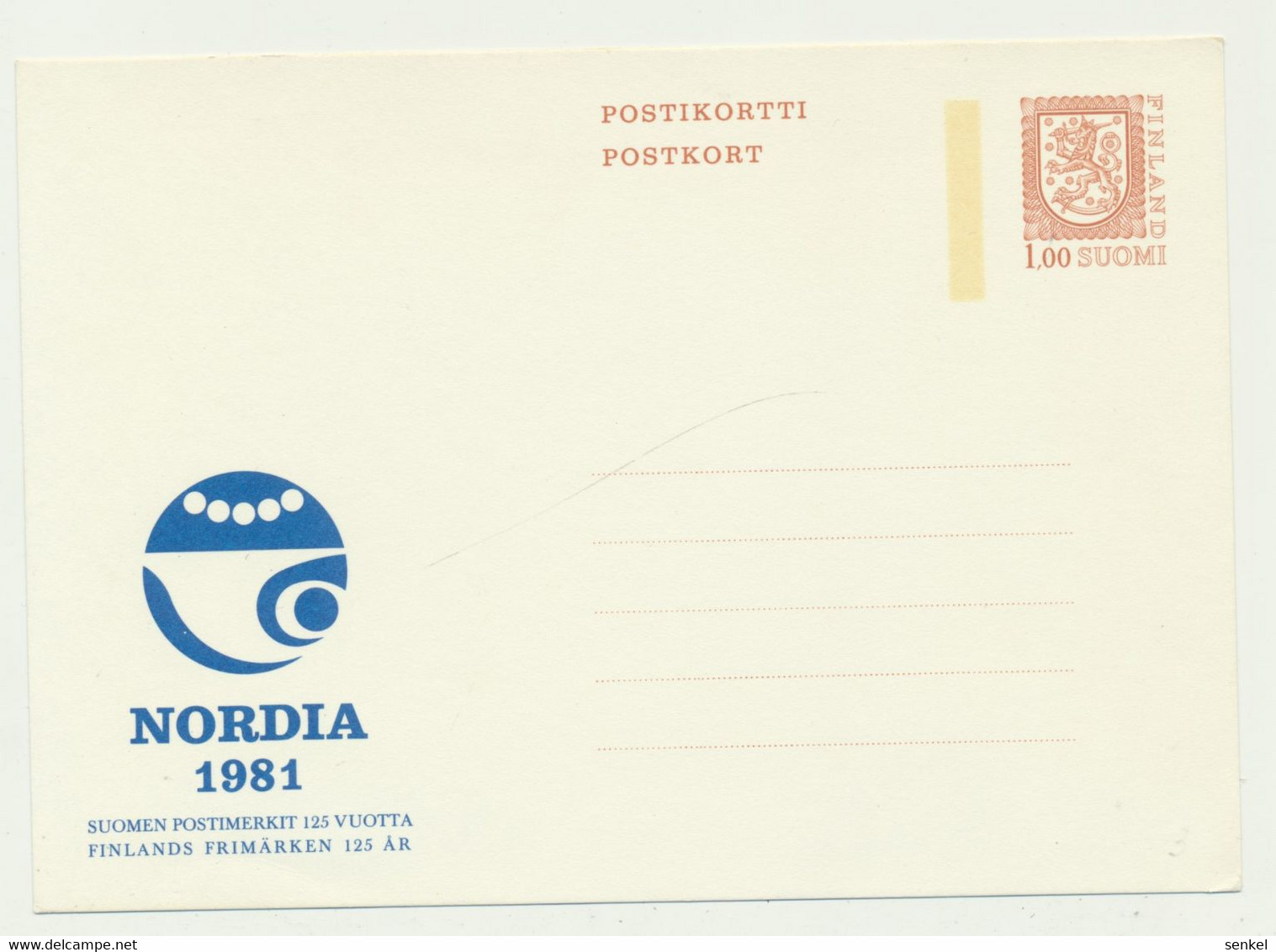 94-597 Finland Postcard Nordia Philatelic Exhibition 1981 Postal Stationery - Brieven En Documenten