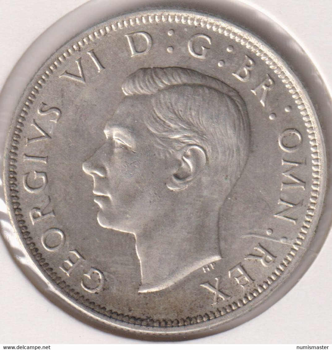 GREAT BRITAIN , HALF CROWN 1944 , HIGH GRADE - K. 1/2 Crown