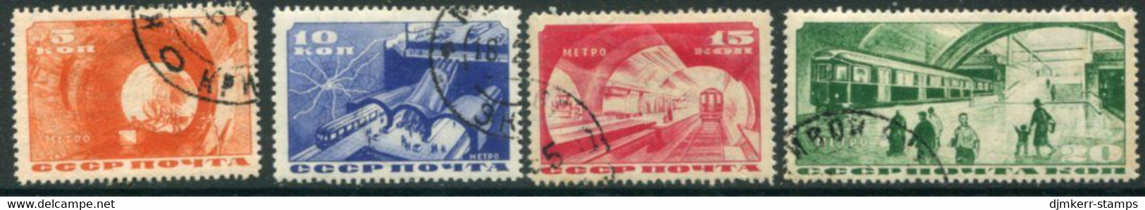 SOVIET UNION 1935 Opening Of Moscow Metro Set, Fine Used.  Michel 509-12 - Gebraucht