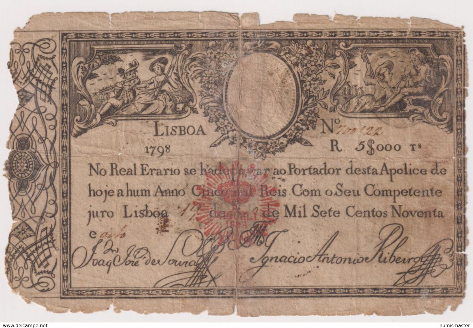 PORTUGAL 5$000 REIS 1798 - Portugal