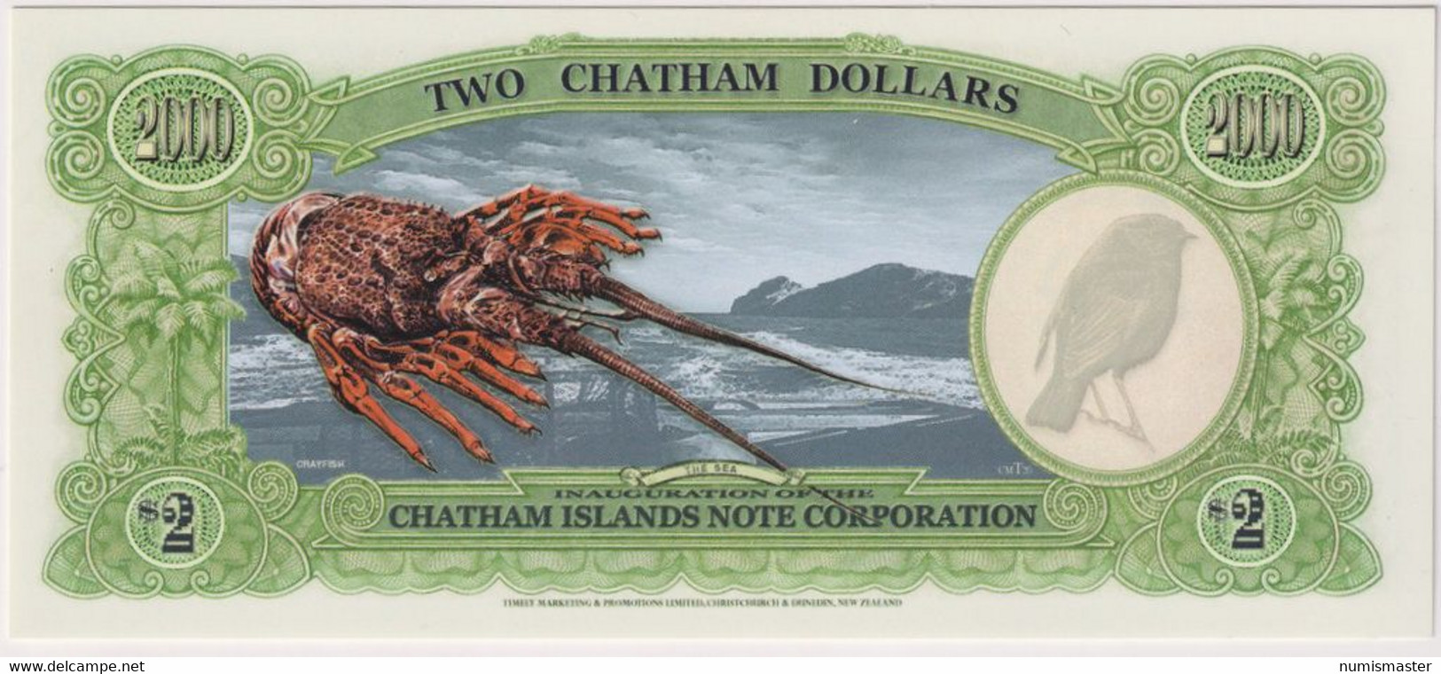 NEW ZEALAND , CHATAM ISLANDS, 2 DOLLARS COMMEMORATIVE MILENIUM ISSUE , UNC POLYMER - Neuseeland