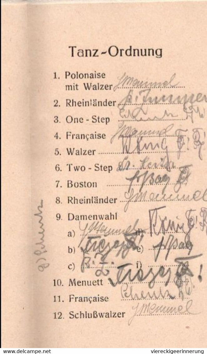 ! Erlangen Kleines Programmheft Der Burschenschaft Studentenverbindung Rhenania, 1922, Tanz, Fest - Erlangen