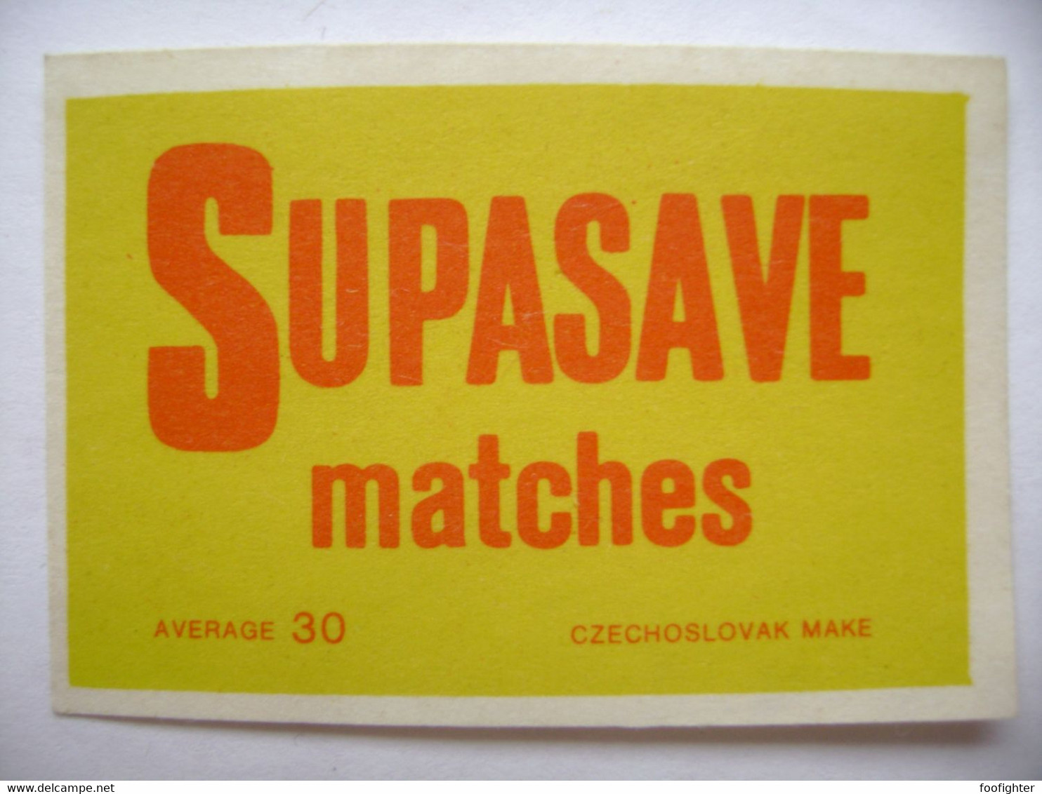 SUPASAVE Matches - 30 Matches - Matchbox Label (5 X 3,4 Cm) Czechoslovakia Export UK - Zündholzschachteletiketten