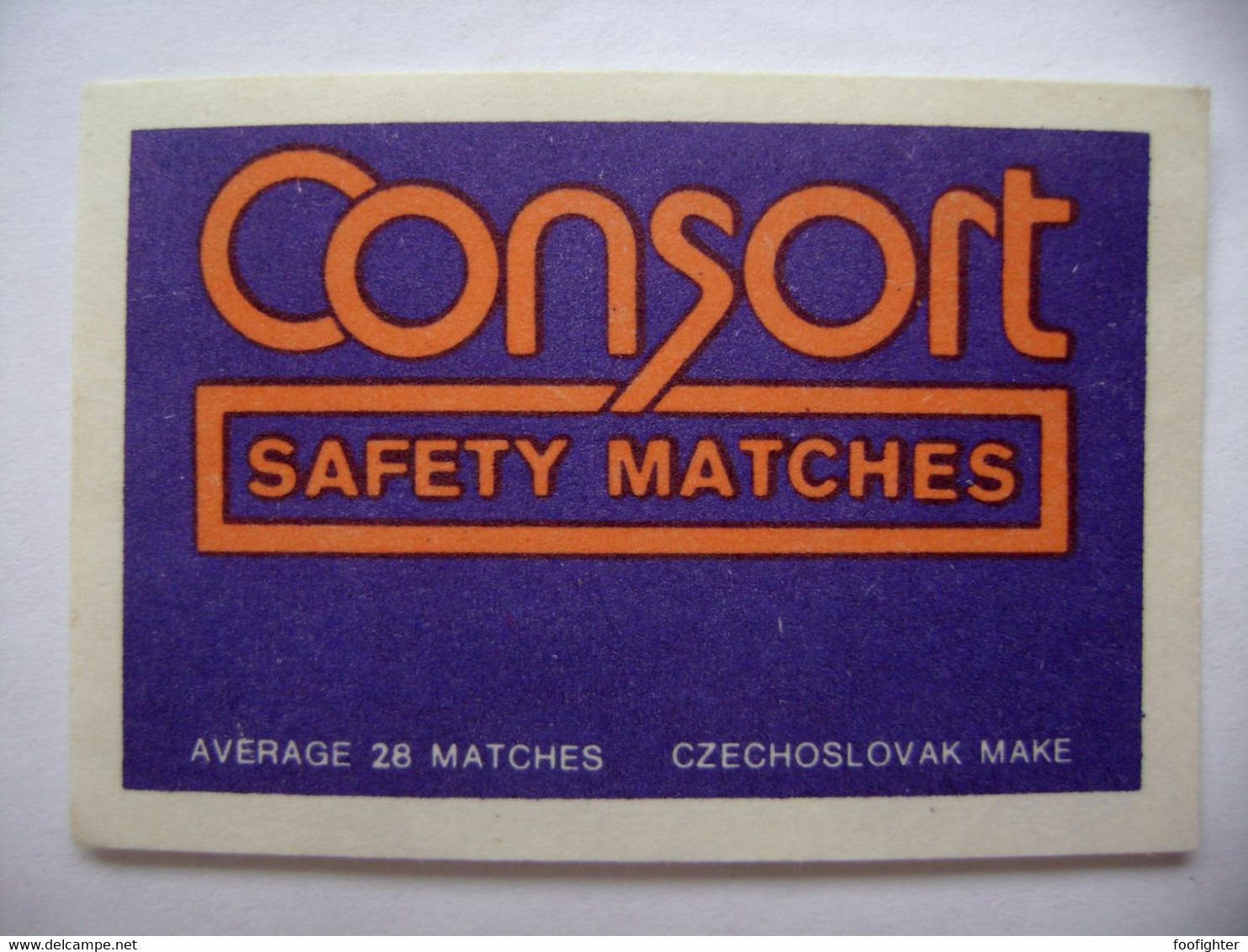 CONSORT Safety Matches - 28 Matches - Matchbox Label (5 X 3,4 Cm) Czechoslovakia Export UK - Zündholzschachteletiketten