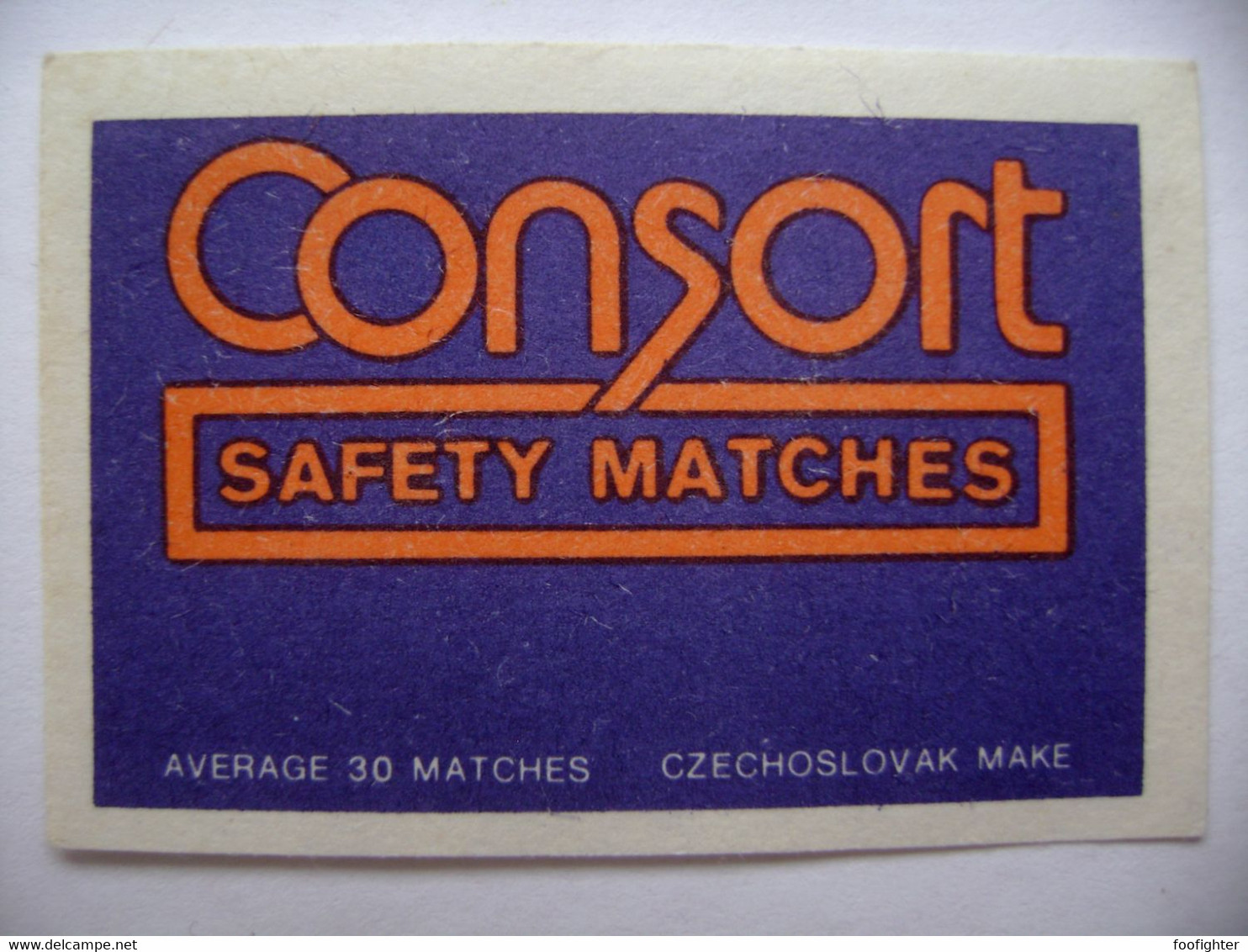 CONSORT Safety Matches - 30 Matches - Matchbox Label (5 X 3,4 Cm) Czechoslovakia Export UK - Zündholzschachteletiketten