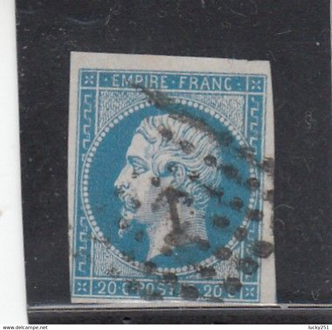 France -  Année 1853/62 - N°YT 14A - Type Empire - Oblitéré Ancre - 1853-1860 Napoléon III