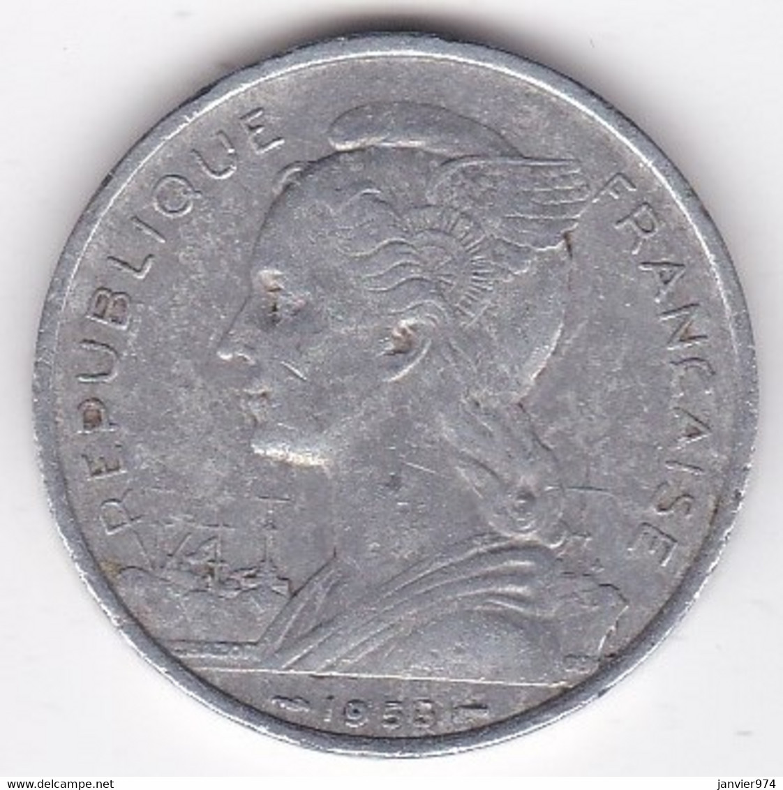 Madagascar, 5 Francs 1953 , En Aluminium , Lec# 106 - Madagascar