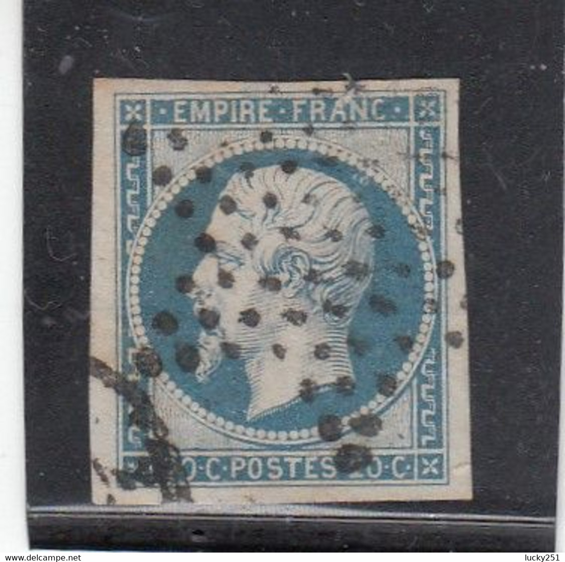 France -  Année 1853/62 - N°YT 14A - Type Empire - Oblitéré Etoile Muette + Anneau De Lune Derrière La Tête - 1853-1860 Napoleon III