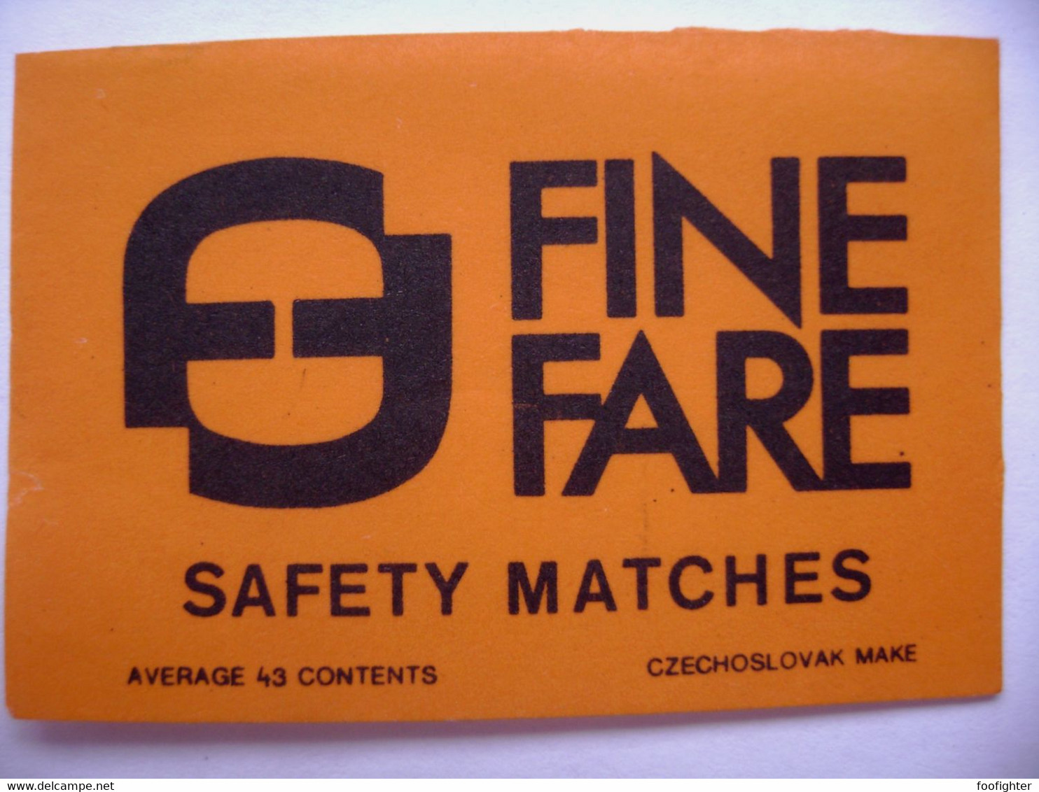 FINE FARE Ltd Welwyn Garden City Herts Safety Matches - 43 Matches, Matchbox Label (5 X 3,4 Cm) Czechoslovakia Export UK - Zündholzschachteletiketten