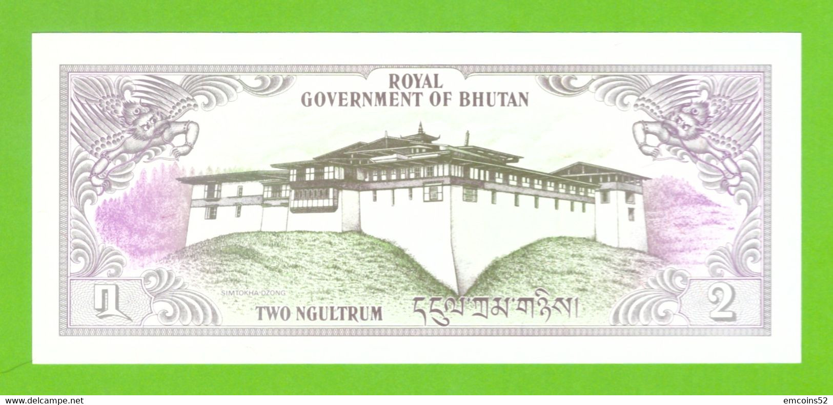 BHUTAN 2 NGULTRUM 1981 P-6  UNC - Bhoutan