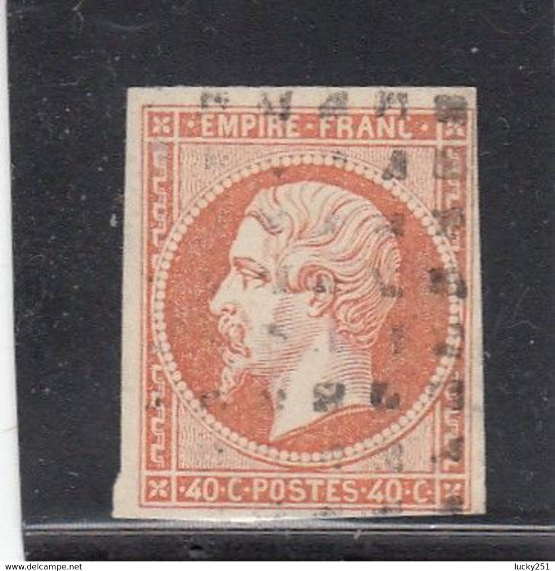 France - Année 1853/62 - N°YT 16 - Type Empire - Oblitération Gros Points Carrés - 1853-1860 Napoléon III