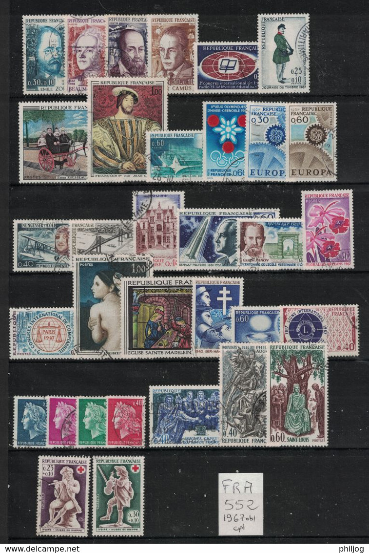 France - Année Complète 1967 - Oblitéré - Complete Used Year 1967 - 1960-1969