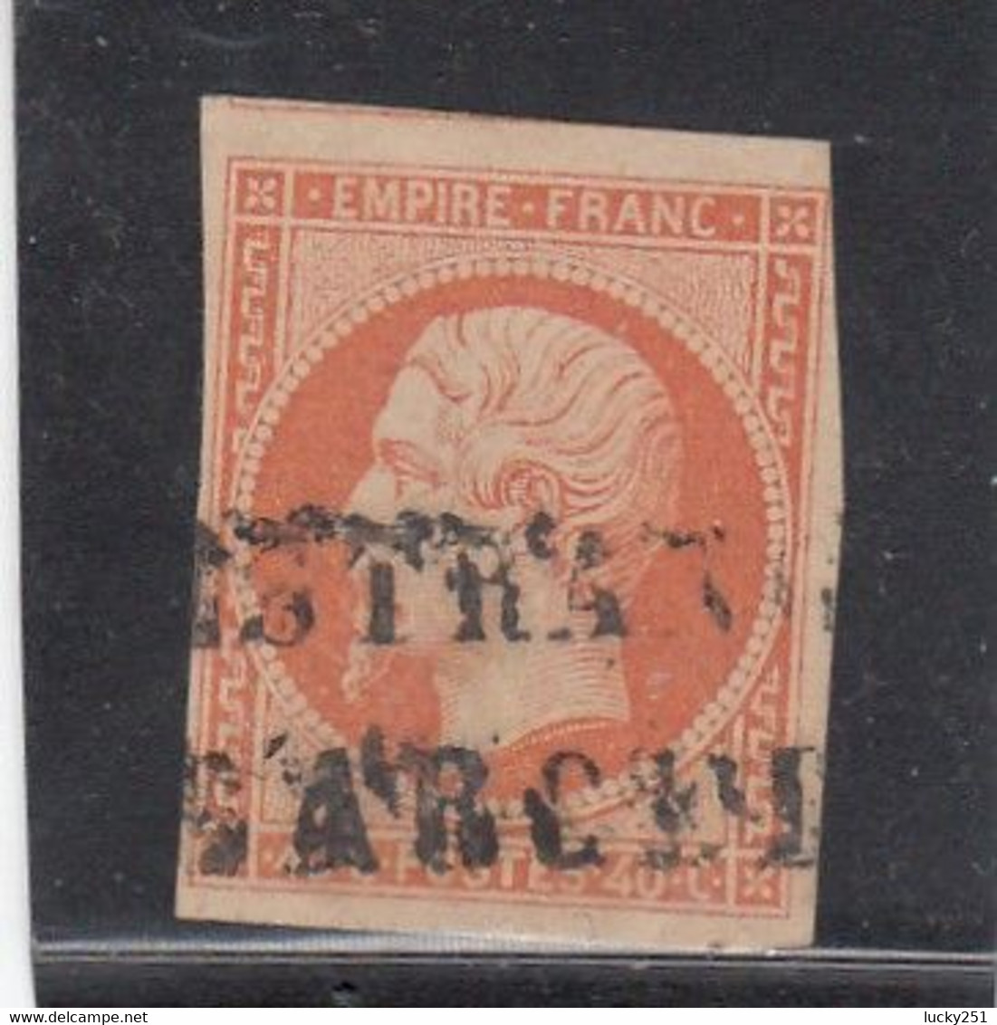 France -  Année 1853/62 - N°YT 16 - Type Empire - Oblitéré Oblitération Espagnole "Estrangero Barcelona" - 1853-1860 Napoléon III