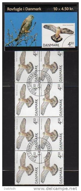 DENMARK 2004 Birds Of Prey Booklet S141 With Cancelled Stamps. Michel 1383MH, SG SB241 - Carnets