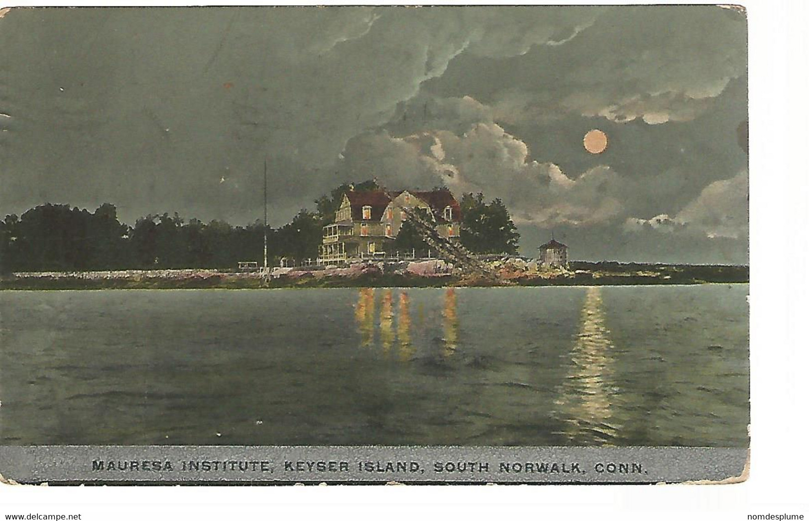 38831 ) USA Postcard Flag Postmark Cancel See Scans Connecticut South Norwalk Night - Norwalk