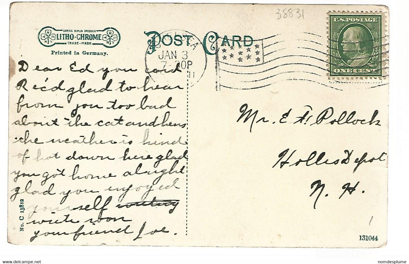 38831 ) USA Postcard Flag Postmark Cancel See Scans Connecticut South Norwalk Night - Norwalk