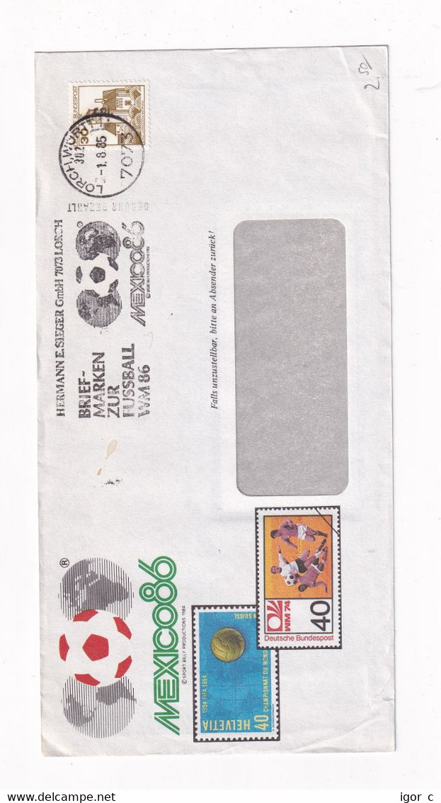 Germany 1986 Cover: Football Fussball Calcio Fifa World Cup 1986 Mexico; 1954 Switzerland - 1954 – Svizzera