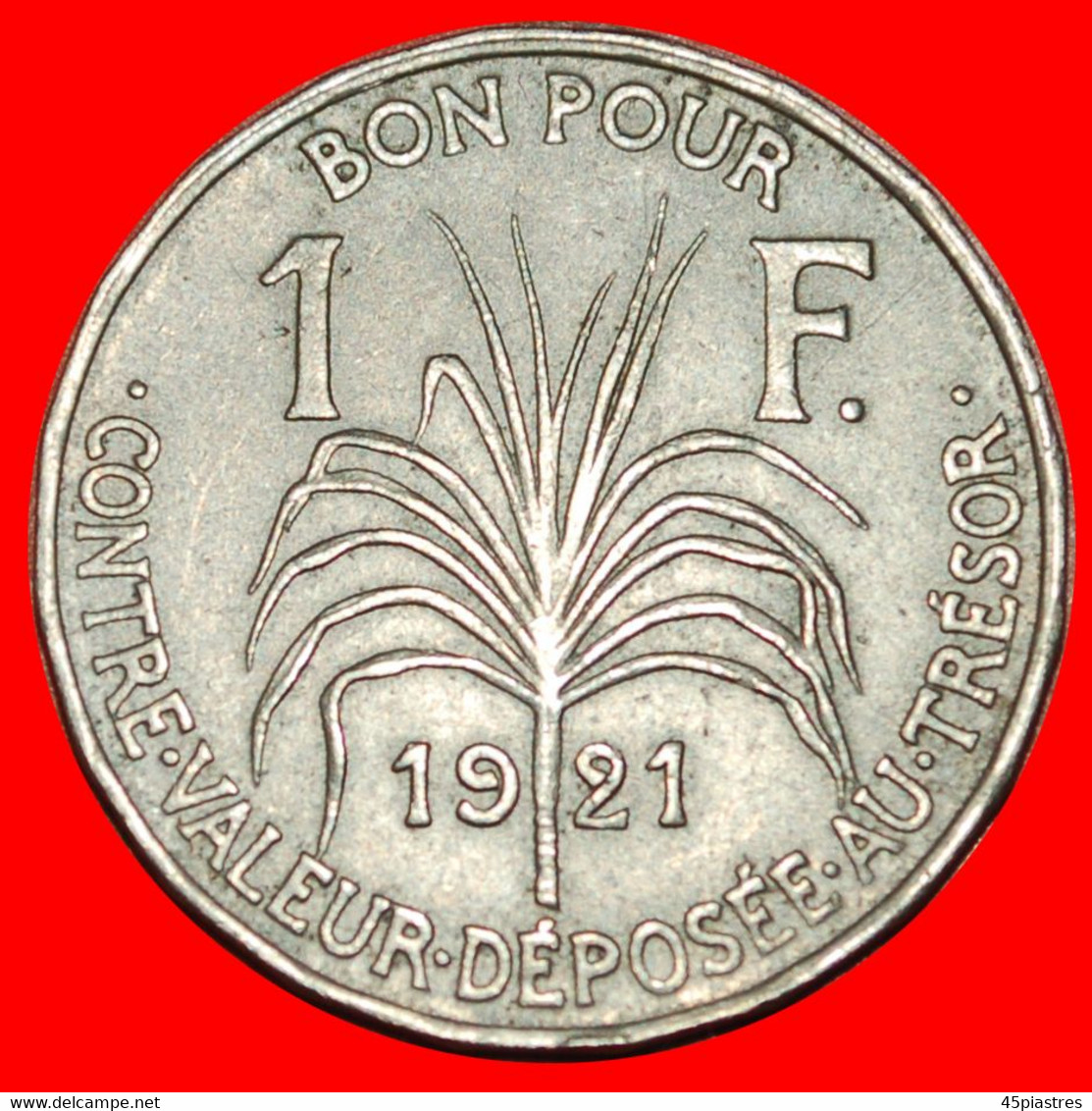 * ARAWAK 1903-1921: FRANCE GUADELOUPE ★ 1 FRANC 1921 RARE★LOW START ★ NO RESERVE! - Guadeloupe & Martinique