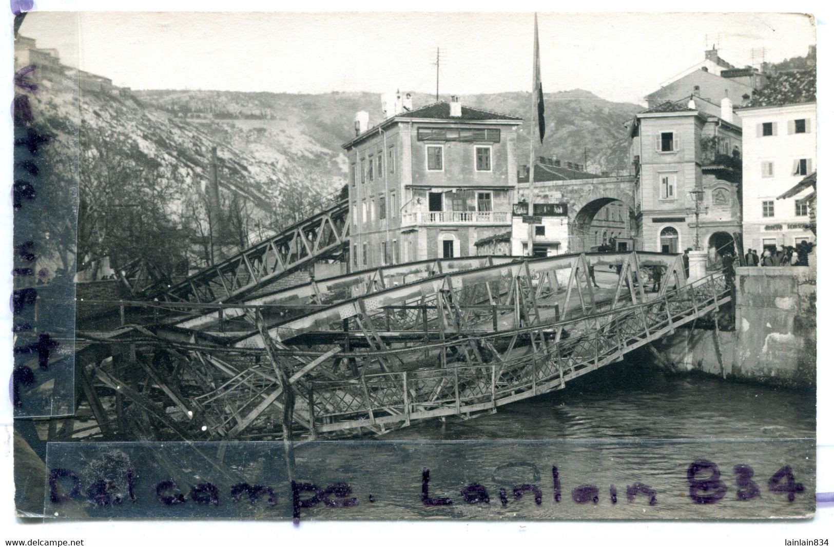 - 868 - Fiume- RISEKA - ( Croatie ), Ponte Distrotto, Carte Photo Décembre, 1920, Guerre, Slocovich, TTBE, Scans. - Kroatien