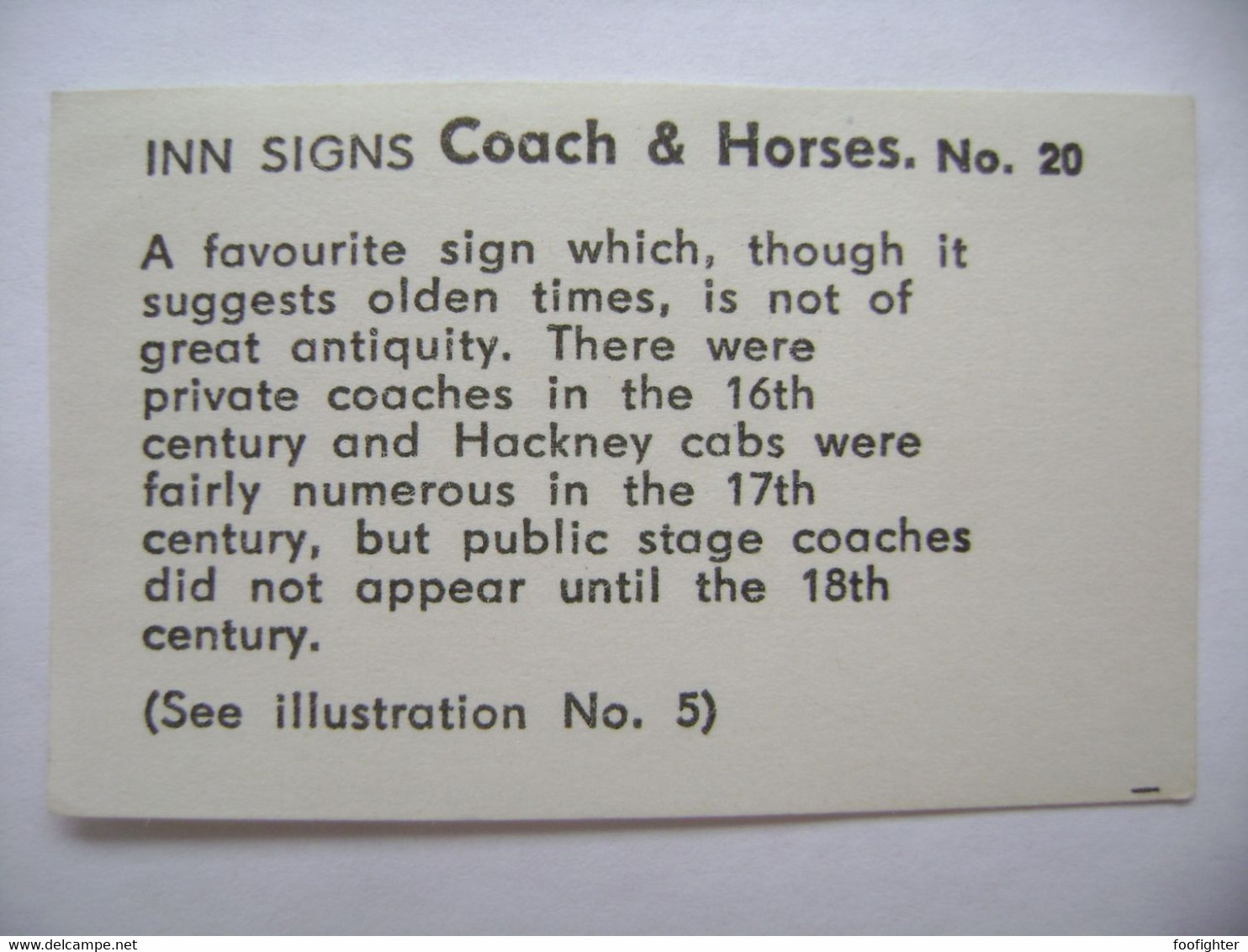 INN SIGNS No. 20 - Coach & Horses - Back Matchbox Label (5,5 X 3,5 Cm) Czechoslovakia Export UK - Zündholzschachteletiketten