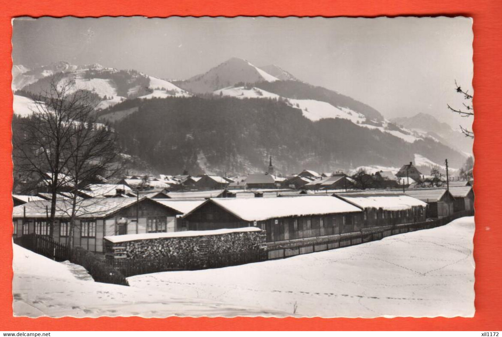 KAR-37 Grandvillard Camp Et Village En Hiver. Cachet Militaire En 1959  Glasson 7389 - Grandvillard