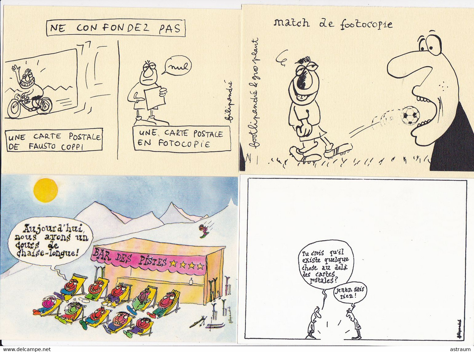 Lot 8 Cp + Dessins + Dedicaces - Illustrateur Filipandré - Annecy 1989 - Filipandre