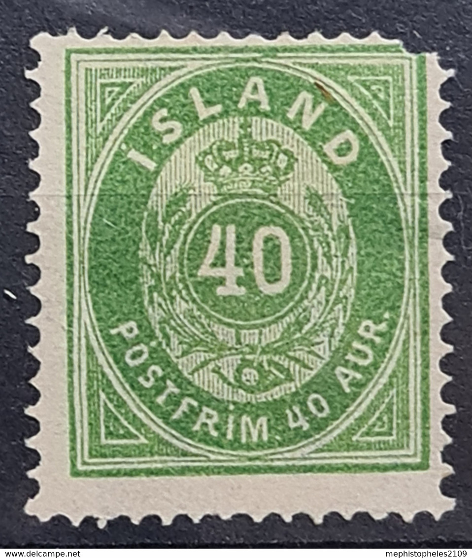 ICELAND 1876 - MLH - Sc# 14 - Small Defect On Upper Right Corner - Unused Stamps