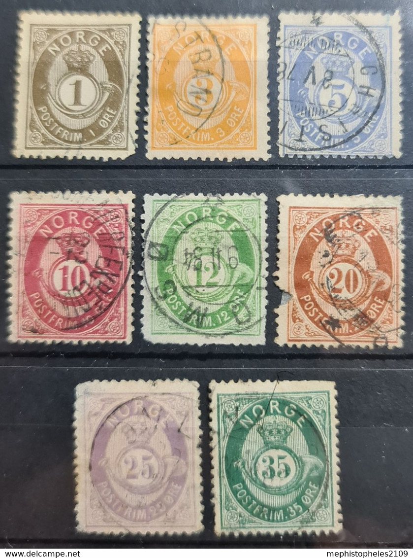 NORWAY 1877/78 - Canceled - Sc# 22-29 - Usados