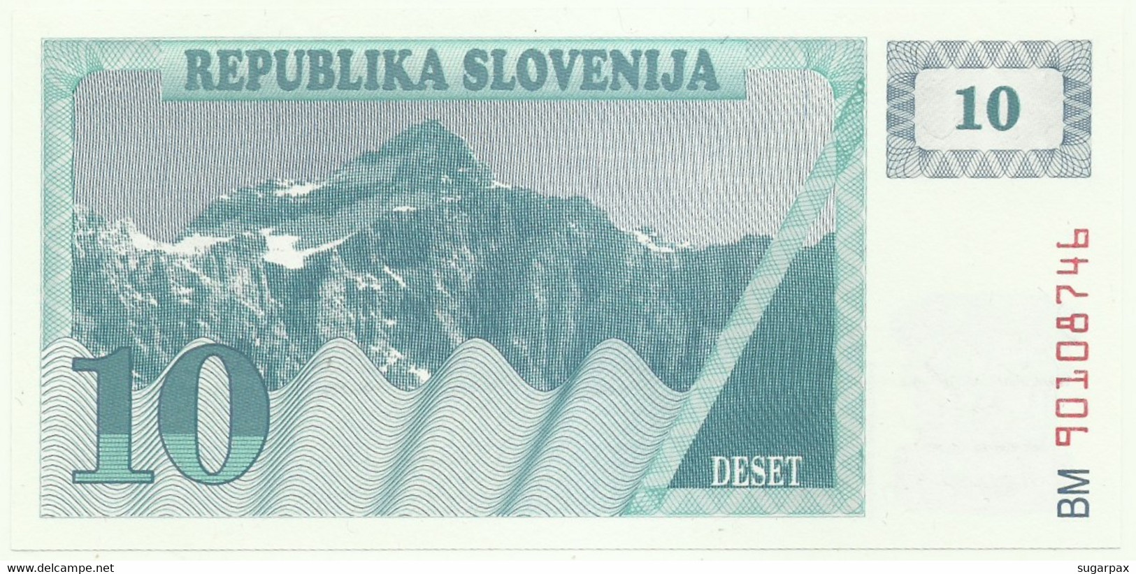 Slovenia - 10 Tolarjev - 1990 - Pick: 4 - Unc. - Serie BM - Slovénie