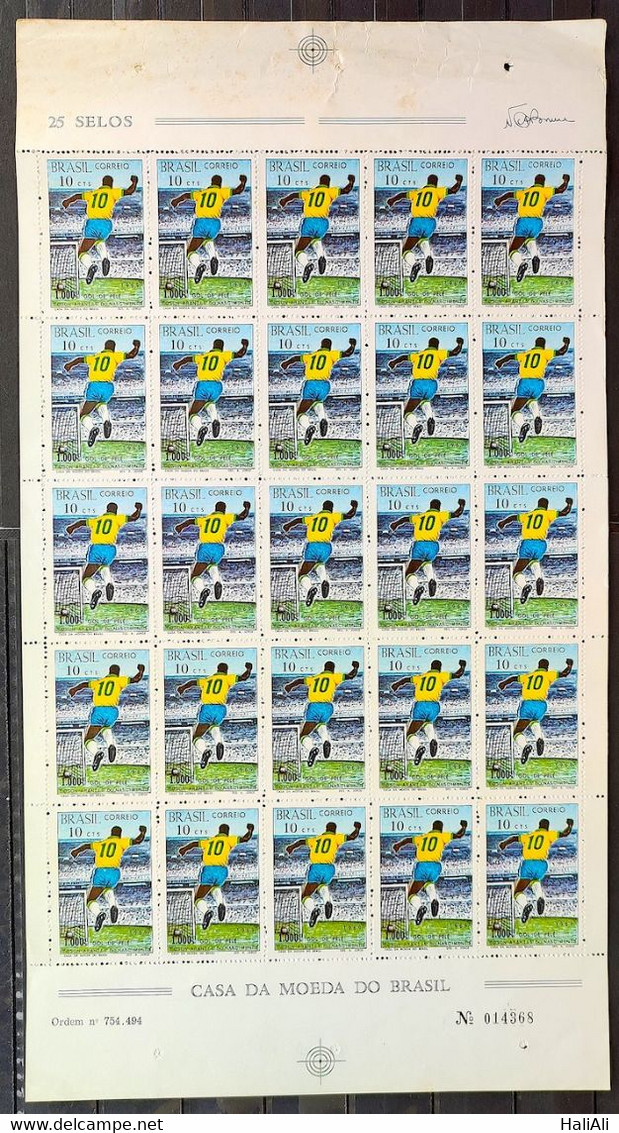 C 658 Brazil Stamp One Thousand Goal Pele Football Soccer 1969 Sheet - Andere & Zonder Classificatie