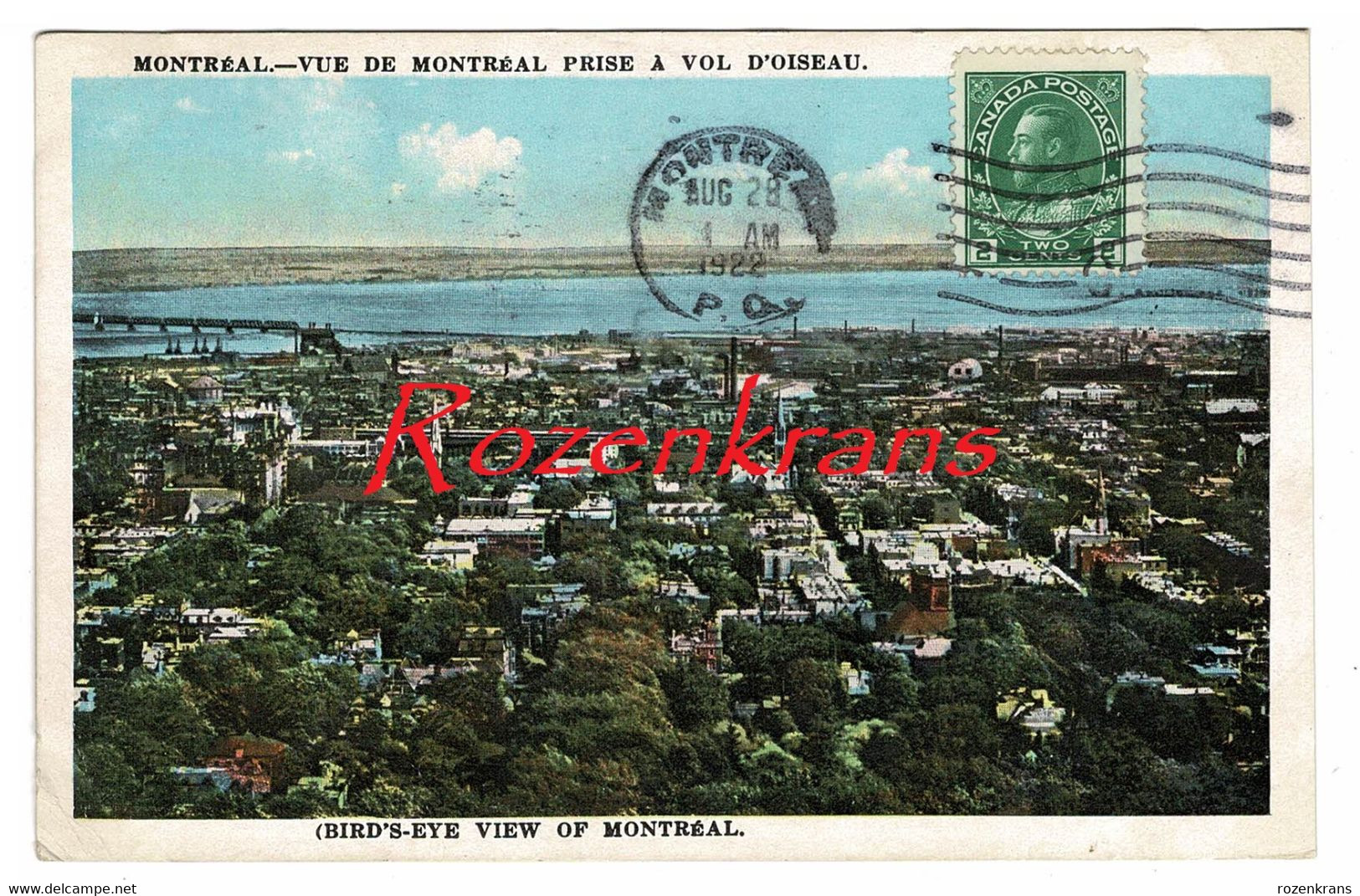 Vue De Montréal Prise à Vol D'oiseau, 1922 Montreal Quebec Canada CPA - Montreal