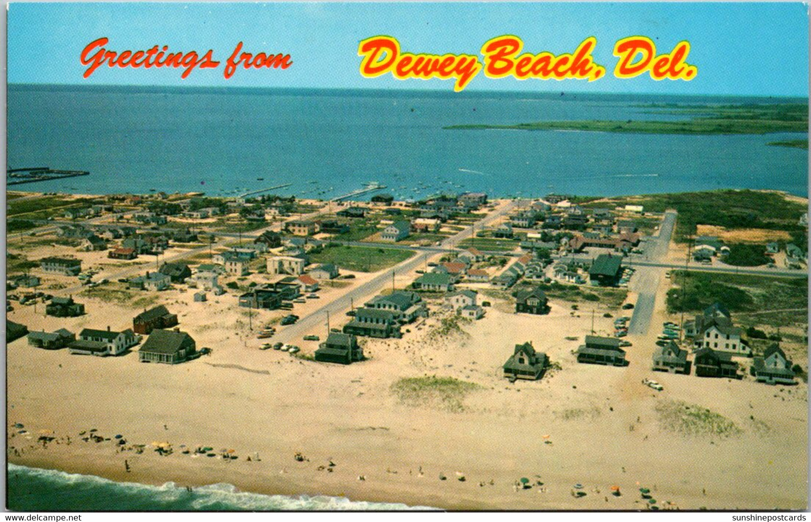 Delaware Dewey Beach Greetings Showing Ocean And Bay - Other & Unclassified