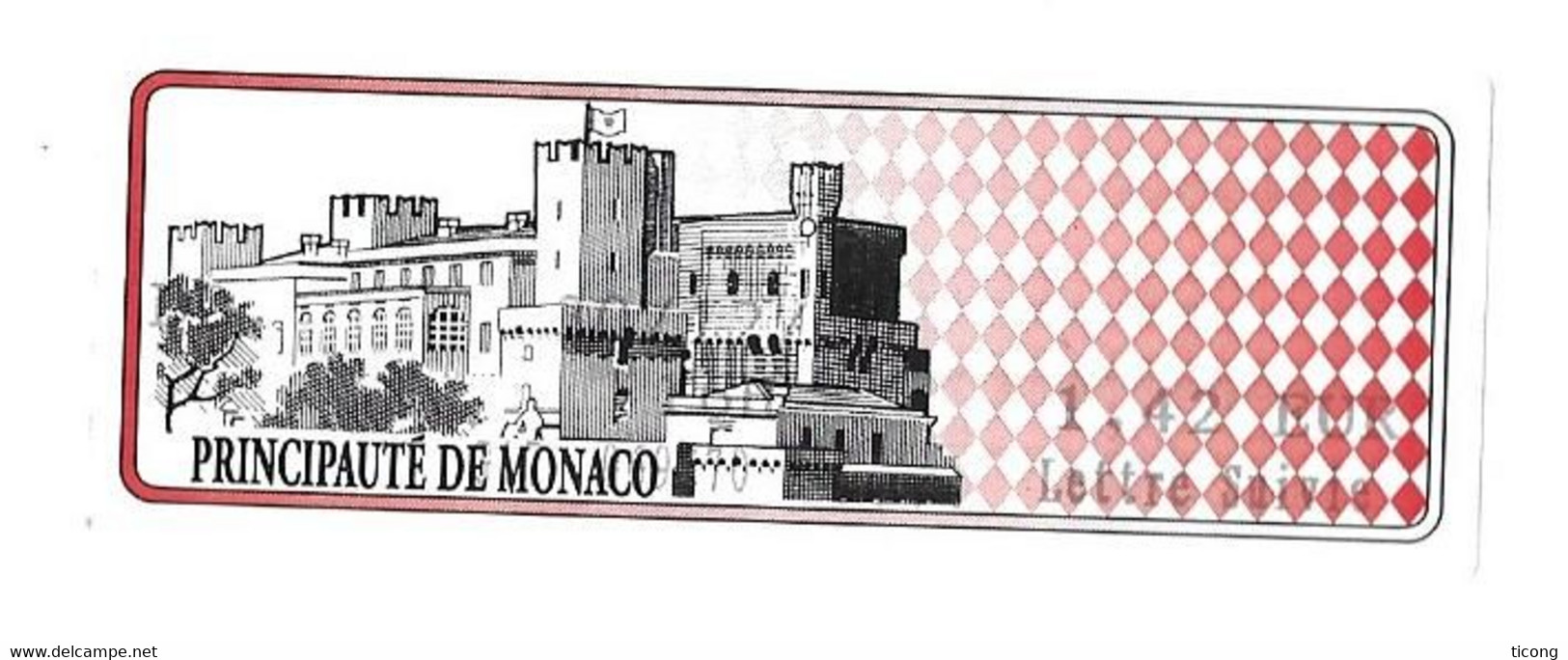 MONACO  VIGNETTE PALAIS, VIGNETTE LETTRE SUIVIE 2021, VOIR LES SCANNERS - Lettres & Documents