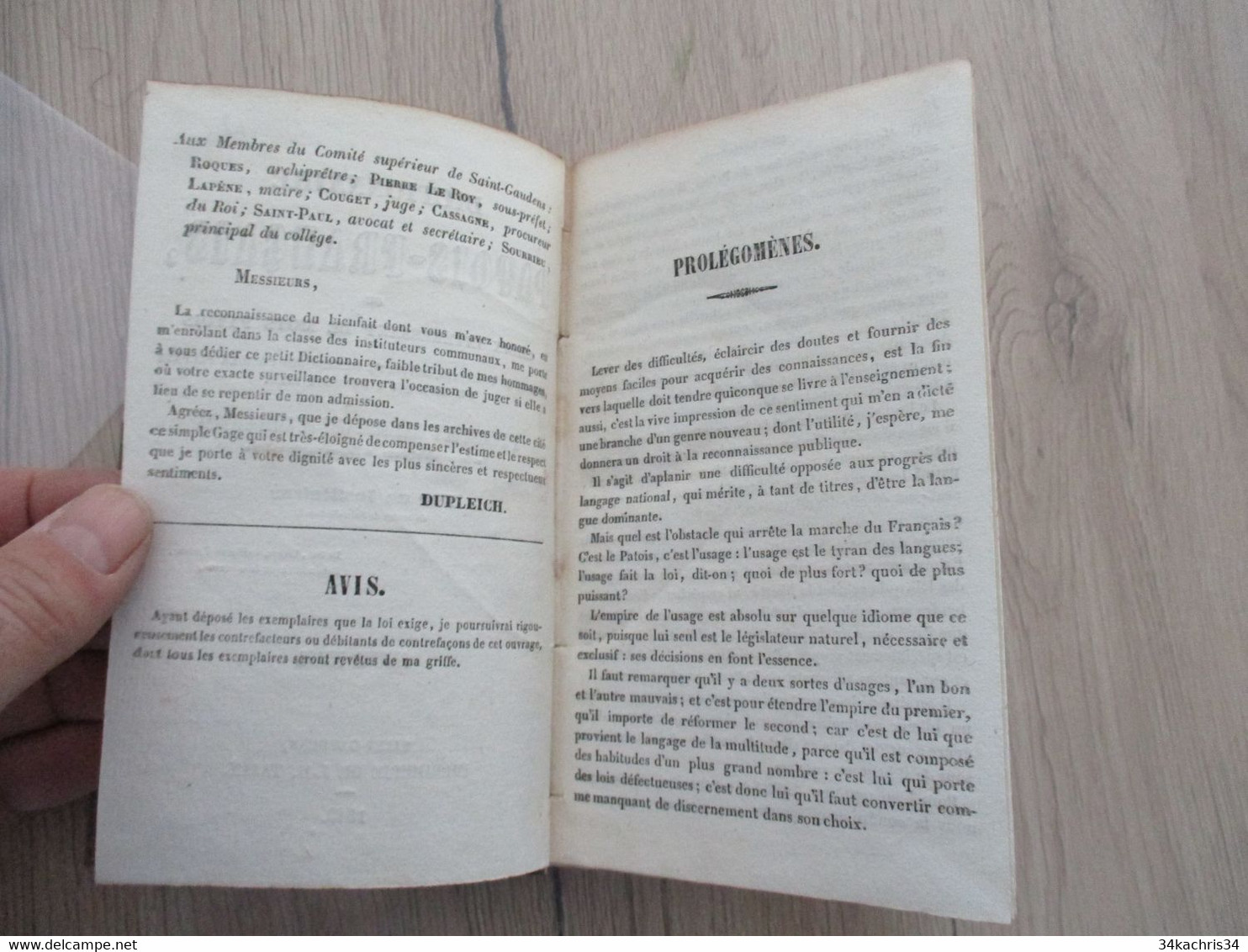 Rare Dictionnaire Patois/Français à L'usage De L'arrondissement De Saint Gaudens Chez Tajan 1843  Reliure Amateur 156p - Dictionaries