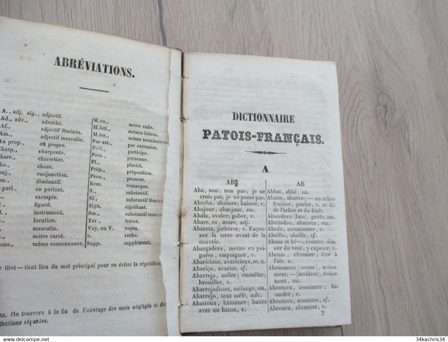 Rare Dictionnaire Patois/Français à L'usage De L'arrondissement De Saint Gaudens Chez Tajan 1843  Reliure Amateur 156p - Wörterbücher